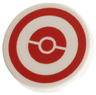 Tile, Round 2 x 2 with Bottom Stud Holder with Red Poké Ball and Circle Border Pattern