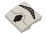 Slope, Curved 2 x 2 x 2/3 with Black Pixelated Shape and Light Bluish Gray Angled Line Pattern (BrickHeadz Stormtrooper Breathing Mask)