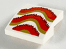 Slope, Curved 2 x 2 x 2/3 with Dark Red, Red, and Gold Fringe Pattern