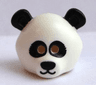 Minifigure, Headgear Mask Bear Rounded with Panda Black Eye Patches, Ears, Nose, and Mouth Pattern
