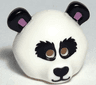Minifigure, Headgear Mask Bear Rounded with Panda Black Eye Patches, Ears, Nose, and Mouth, Medium Lavender Auricles Pattern (BAM)