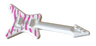 Minifigure, Utensil Musical Instrument, Guitar Electric 'ML' Type with Dark Pink Tiger Stripes and Silver Strings, Bridge, and Whammy Bar Pattern
