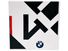Tile 4 x 4 with Black and Red Stripes and Triangle, Number 4 and BMW Logo Pattern