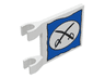 Flag 2 x 2 Square with Flat Edge with Black Crossed Cutlasses in Oval on Blue Background Pattern on Both Sides