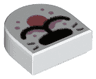 Tile, Round 1 x 1 Half Circle Extended with Black Nose, Whiskers, and Closed Mouth with Coral Tongue and Bright Pink Splotch Pattern