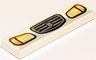 Tile 1 x 4 with Headlights and Grille with Badge Pattern