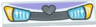 Tile 1 x 4 with Blue Headlights and Grille with Heart Pattern