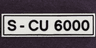 Tile 1 x 4 with Black 'S - CU 6000' Pattern