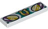 Tile 1 x 4 with Headlights and Horseshoe Pattern