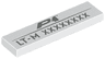 Tile 1 x 4 with Dark Silver 'P1', 'LT-M' and 8-Digit Serial Number Pattern