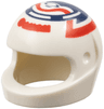 Minifigure, Headgear Helmet Motorcycle (Standard) with Dark Blue Ring and Red Wavy Line Pattern