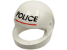 Minifigure, Headgear Helmet Motorcycle (Standard) with Black 'POLICE' and Red Line Pattern