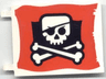 Flag 6 x 5 with Skull and Crossbones with Eye Patch on Black and Red Background Pattern