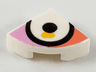 Tile, Round 1 x 1 Quarter with Large Eye on Coral and Bright Pink Background Pattern
