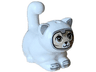 Cat, Friends Style, Large, Sitting with Dark Tan Markings, Olive Green Eyes, Tan Face and Silver Mask, Ears and Toes Pattern (Space Cat Jones)