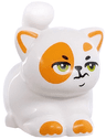 Cat, Mini Doll Style, Large, Sitting with Orange Markings and Paws, Lime Eyes, Wrinkled Mouth Pattern (Friends Churro)