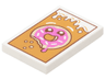 Tile 2 x 3 with Dripping Icing, Crumbs, Tan Donut / Doughnut with Bite, Sprinkles, Dark Pink Frosting and Reddish Brown Eyes on Medium Nougat Background Pattern