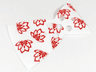 Minifigure Cape Cloth, Rounded Bottom and Straight Collar with Red Flowers Pattern - Traditional Starched Fabric