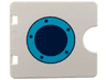 Duplo Door / Window Pane 1 x 4 x 3 with Semi Oval Cutout with Medium Azure and Dark Blue Porthole Pattern