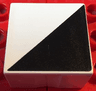 Duplo, Tile 2 x 2 x 1 with Shape Black Right Triangle Pattern