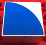 Duplo, Tile 2 x 2 x 1 with Shape Blue Quarter Circle Pattern