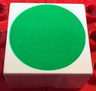 Duplo, Tile 2 x 2 x 1 with Shape Green Circle Pattern