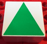 Duplo, Tile 2 x 2 x 1 with Shape Green Isosceles Triangle Pattern