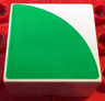 Duplo, Tile 2 x 2 x 1 with Shape Green Quarter Circle Pattern