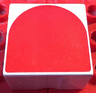 Duplo, Tile 2 x 2 x 1 with Shape Red Inverse Arch Pattern