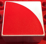 Duplo, Tile 2 x 2 x 1 with Shape Red Quarter Circle Pattern