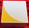 Duplo, Tile 2 x 2 x 1 with Shape Yellow Inverse Quarter Circle Pattern