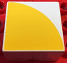 Duplo, Tile 2 x 2 x 1 with Shape Yellow Quarter Circle Pattern