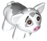 Pig, Baby Piglet, Mini Doll Style with Black Eyebrows, Reddish Brown Eyes Looking Up, Bright Pink Nose, and Dark Bluish Gray Smooth Spots Pattern (Disney Pua)