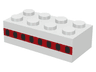 Brick 2 x 4 with Plane Windows 8 in Thin Red Stripe Pattern