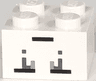 Brick 2 x 2 with Pixelated Black, Dark Bluish Gray, and Light Bluish Gray Squares and Rectangles Pattern (Minecraft Ghast Face)