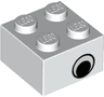 Brick 2 x 2 with Black and White Eye Offset Pattern on Opposite Sides