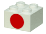 Brick 2 x 2 with Dot Red on One Side Pattern