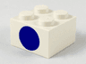 Brick 2 x 2 with Dot Blue on One Side Pattern