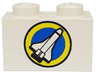 Brick 1 x 2 with Shuttle and Yellow Circle Pattern