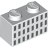 Brick 1 x 2 with 24 Dark Bluish Gray Rectangles Pattern