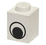 Brick 1 x 1 with Black and White Eye without Pupil Pattern