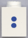 Brick 1 x 1 with Blue Colon (:) Pattern (Bold Font)