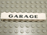 Brick 1 x 8 with Black 'GARAGE' Sans-Serif Thick Pattern, Plain 'G'