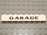 Brick 1 x 8 with Black 'GARAGE' Sans-Serif Thick Pattern, Elaborate 'G'