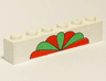 Brick 1 x 6 with Alternating Red and Green Petals Pattern