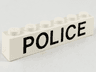 Brick 1 x 6 with Black 'POLICE' Sans-Serif Pattern