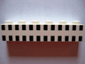 Brick 1 x 6 with Ferry Squares Black in 2 Lines Pattern