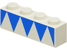 Brick 1 x 4 with Blue Triangles Pattern
