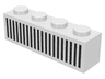 Brick 1 x 4 with Black Grille with 20 Vertical Lines Pattern