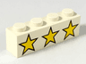 Brick 1 x 4 with 3 Yellow Stars Pattern
